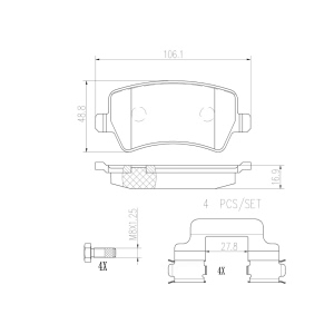 brembo Premium Ceramic Rear Disc Brake Pads for 2016 Volvo S60 Cross Country - P86021N