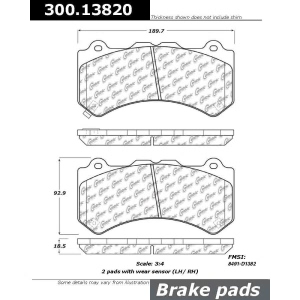 Centric Premium™ Semi-Metallic Brake Pads for 2010 Nissan GT-R - 300.13820