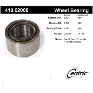 Centric Premium™ Rear Driver Side Wheel Bearing and Race Set for 2005 Cadillac DeVille - 410.62000