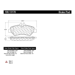 Centric Formula 100 Series™ OEM Brake Pads for Mercedes-Benz Sprinter 2500 - 100.13170