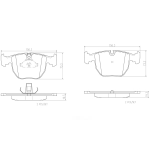 brembo Premium Ceramic Front Disc Brake Pads for 1999 BMW 740iL - P06021N