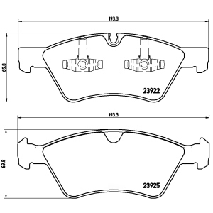brembo Premium Low-Met OE Equivalent Front Brake Pads for 2010 Mercedes-Benz GL550 - P50063