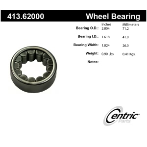 Centric Premium™ Rear Driver Side Wheel Bearing for Chevrolet Avalanche - 413.62000