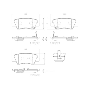 brembo Premium Ceramic Rear Disc Brake Pads for 2015 Hyundai Elantra - P30067N