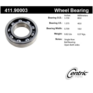 Centric Premium™ Rear Passenger Side Single Row Wheel Bearing for Mercedes-Benz - 411.90003