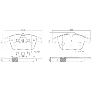 brembo Premium Ceramic Front Disc Brake Pads for 2011 Volvo S80 - P24076N