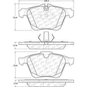 Centric Posi Quiet™ Semi-Metallic Front Disc Brake Pads for Jaguar XF - 104.17510