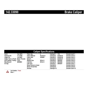 Centric Posi Quiet™ Loaded Brake Caliper for Porsche Cayenne - 142.33090