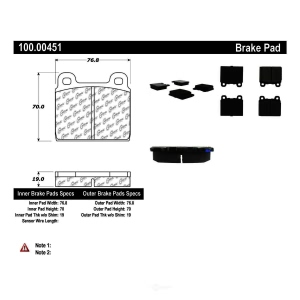 Centric Formula 100 Series™ OEM Brake Pads for Volkswagen Transporter - 100.00451