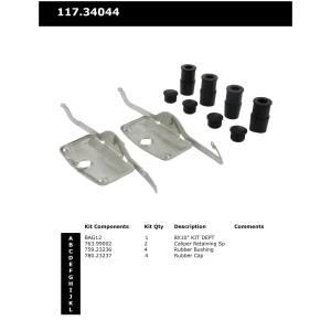 Centric Front Disc Brake Hardware Kit for 2016 BMW 640i xDrive - 117.34044
