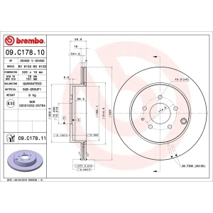 brembo UV Coated Series Rear Brake Rotor for 2009 Mazda CX-9 - 09.C178.11