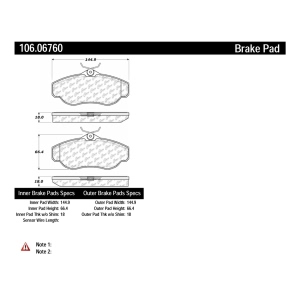 Centric Posi Quiet™ Extended Wear Brake Pads for 1998 Land Rover Range Rover - 106.06760