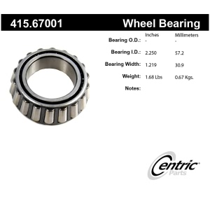 Centric Premium™ Rear Passenger Side Inner Wheel Bearing for Ram 3500 - 415.67001