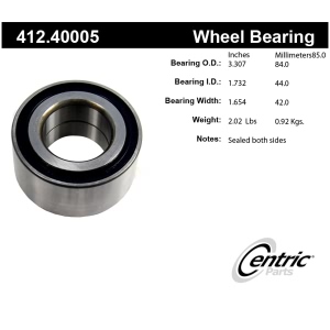 Centric Premium™ Wheel Bearing for 1994 Honda Prelude - 412.40005