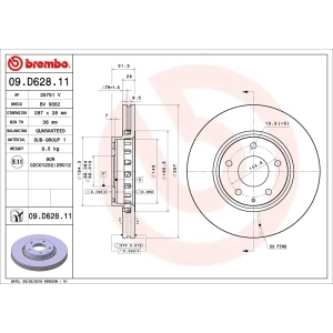 brembo UV Coated Series Front Brake Rotor for 2016 Mazda CX-5 - 09.D628.11