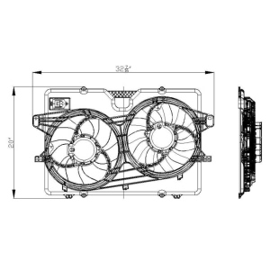 TYC Dual Radiator And Condenser Fan Assembly for Ford - 622120
