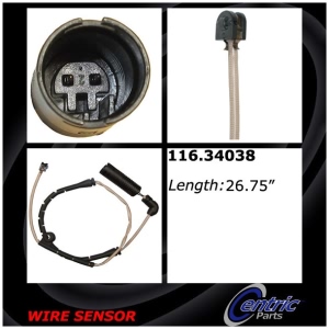 Centric Front Brake Pad Sensor for BMW Z4 - 116.34038