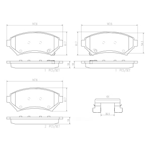 brembo Premium Ceramic Front Disc Brake Pads for 1998 Oldsmobile Silhouette - P59028N