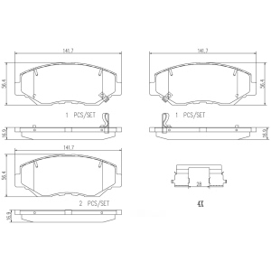 brembo Premium Ceramic Front Disc Brake Pads for 2013 Honda CR-V - P28035N