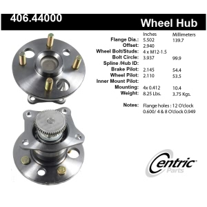 Centric Premium™ Wheel Bearing And Hub Assembly for 2002 Toyota Corolla - 406.44000