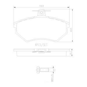 brembo Premium Ceramic Front Disc Brake Pads for 1996 Volkswagen Passat - P85015N