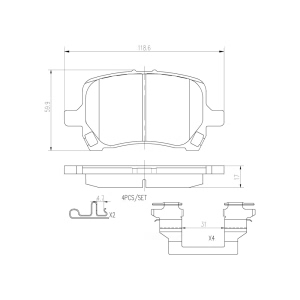 brembo Premium Ceramic Front Disc Brake Pads for 2008 Chevrolet Malibu - P10014N