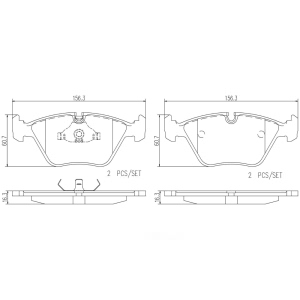 brembo Premium Ceramic Front Disc Brake Pads for 2002 Jaguar XK8 - P36007N