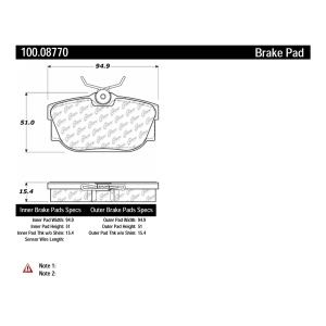 Centric Formula 100 Series™ OEM Brake Pads for 2001 Volkswagen EuroVan - 100.08770