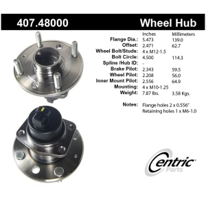 Centric Premium™ Wheel Bearing And Hub Assembly for 2007 Suzuki Forenza - 407.48000