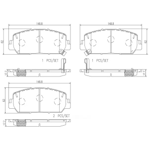 brembo Premium Ceramic Front Disc Brake Pads for 2017 Honda Civic - P28084N