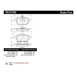 Centric Formula 100 Series™ OEM Brake Pads for 1997 Audi A4 Quattro - 100.07360