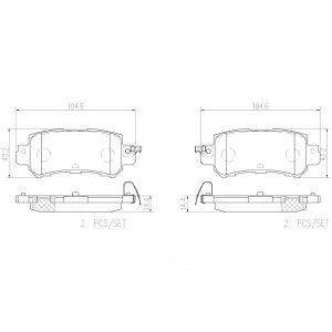 brembo Premium Ceramic Rear Disc Brake Pads for 2015 Mazda CX-5 - P49047N