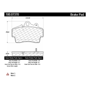 Centric Formula 100 Series™ OEM Brake Pads for 2002 Porsche Boxster - 100.07370