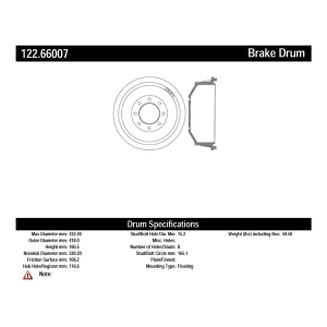 Centric Premium™ Brake Drum for 1986 Chevrolet P30 - 122.66007