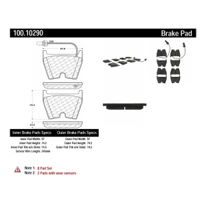 Centric Formula 100 Series™ OEM Brake Pads for 2011 Audi R8 - 100.10290