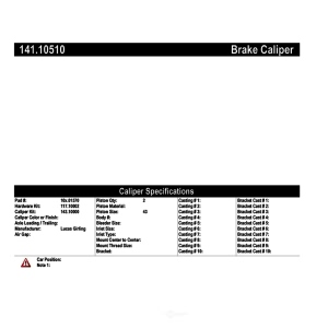 Centric Semi-Loaded Brake Caliper for Peugeot - 141.10510