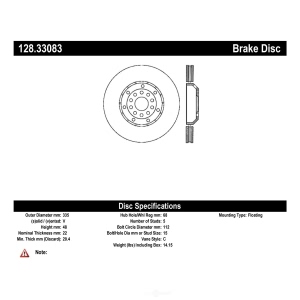 Centric Premium™ OE Style Drilled Brake Rotor for 2004 Audi RS6 - 128.33083