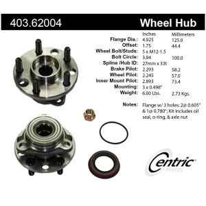 Centric Premium™ Wheel Hub Repair Kit for Oldsmobile Firenza - 403.62004