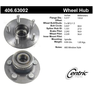 Centric Premium™ Wheel Bearing And Hub Assembly for 1997 Plymouth Breeze - 406.63002