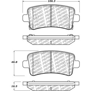 Centric Posi Quiet Pro™ Ceramic Rear Disc Brake Pads for 2016 Chevrolet Malibu Limited - 500.14301