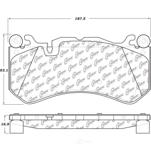 Centric Posi Quiet™ Semi-Metallic Front Disc Brake Pads for 2009 Mercedes-Benz SL65 AMG - 104.12911