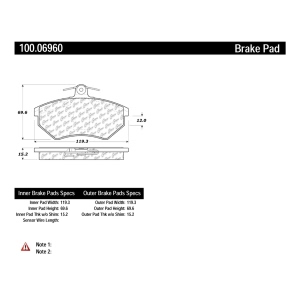 Centric Original Equipment Formula Brake Pads With Hardware for Volkswagen Scirocco - 100.06960