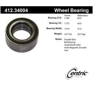 Centric Premium™ Rear Passenger Side Double Row Wheel Bearing for 2009 BMW 328i - 412.34004