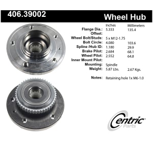 Centric Premium™ Wheel Bearing And Hub Assembly for 1999 Volvo C70 - 406.39002