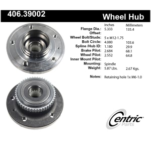 Centric Premium™ Wheel Bearing And Hub Assembly for 1999 Volvo V70 - 406.39002