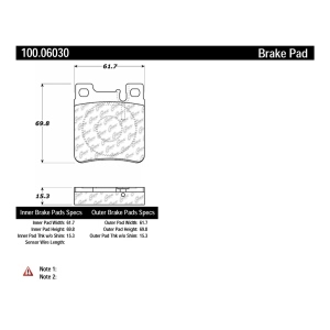 Centric Formula 100 Series™ OEM Brake Pads for 1995 Mercedes-Benz S420 - 100.06030