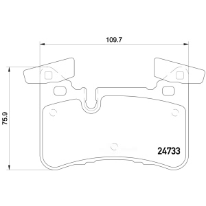 brembo Premium Low-Met OE Equivalent Rear Brake Pads for 2010 Mercedes-Benz E63 AMG - P50110