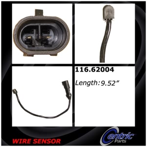 Centric Rear Passenger Side Brake Pad Sensor for 2013 Chevrolet Corvette - 116.62004