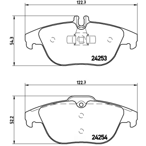 brembo Premium Low-Met OE Equivalent Rear Brake Pads for Mercedes-Benz E400 - P50068