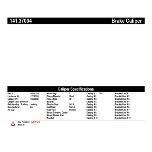 Centric Semi-Loaded Brake Caliper for Porsche 911 - 141.37004